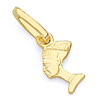 Egyptian Queen Nefertiti Charm Pendant in 14K Yellow Gold - Petite