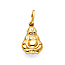 Happy Laughing God Hotei Buddha Pendant in 14K Yellow Gold - Petite