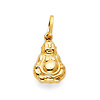 Happy Laughing God Hotei Buddha Pendant in 14K Yellow Gold - Petite