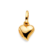 Mini Whimsical Puffed Heart Pendant in 14K Yellow Gold