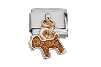 Dangle Brown Dog Italian Charm