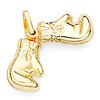 Pair of Boxing Gloves Charm Pendant in 14K Yellow Gold - Mini