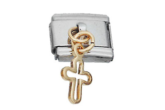 Dangle Yellow Cross Italian Charm