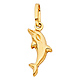 Leaping Dolphin Charm Pendant in 14K Yellow Gold - Petite thumb 0