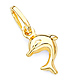 Flipping Dolphin Charm Pendant in 14K Yellow Gold - Mini thumb 0
