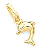 Flipping Dolphin Charm Pendant in 14K Yellow Gold - Mini