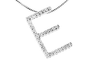 Diamond Initial E Charm Necklace