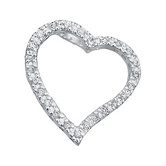 Silver Heart CZ Pendant