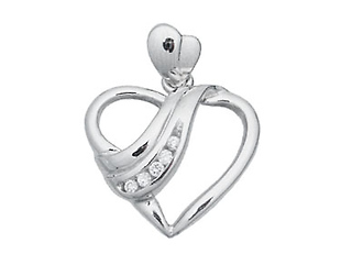 Silver Heart CZ Pendant