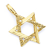 Small Diamond-Cut Star of David Pendant - 14K Yellow Gold