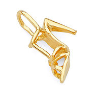 Stiletto Heel Shoe Charm Pendant in 14K Yellow Gold - Mini