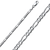 3mm 14K White Gold Figaro Link Chain Necklace 16-30in