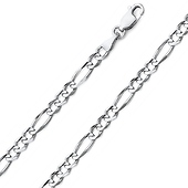 5mm Sterling Silver Figaro Link Chain Necklace 16-30in