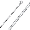 3mm Sterling Silver Figaro Link Chain Necklace 16-30in