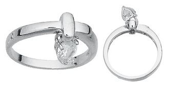 Silver Heart CZ Ring