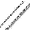 3.5mm 14K White Gold Diamond-Cut Rope Chain Necklace 18-30in