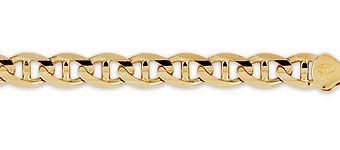 6mm 14K Yellow Gold Solid Men's Mariner Chain Necklace 22-24in