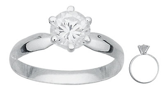 Silver CZ Solitaire Promise Ring