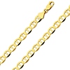 6.5mm 14K Yellow Gold Men's Flat Mariner Chain Necklace 20-26in