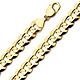 Men's 12.2mm 14K Yellow Gold Concave Curb Cuban Link Chain Necklace 24-30in thumb 0
