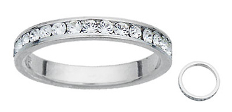 Silver CZ Birthstone April Ring