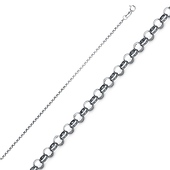 1mm Sterling Silver Rolo Chain Necklace 18-24in