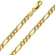 6mm 14K Yellow Gold Men's Pave Figaro Link Chain Necklace 20-26in thumb 0