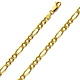 4.5mm 14K Gold Yellow Pave Figaro Link Chain Necklace 18-24in thumb 0