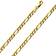4mm 14K Yellow Gold Pave Figaro Link Chain Necklace 18-24in thumb 0