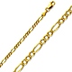 3mm 14K Yellow Gold Solid Pave Figaro Link Chain Necklace 16-24in thumb 0
