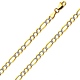 4mm 14K Two Tone Gold White Pave Open Figaro Chain Necklace 16-24in thumb 0