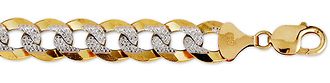 14mm 14K Gold White Pave Curb (Cuban Link)