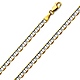 4.5mm 14K Two Tone Gold Men's Flat Mariner Chain Necklace 20-24in thumb 0