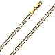 4.5mm 14K Two-Tone Gold Solid Men's Flat Mariner Chain Necklace 20-24in thumb 0