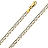 4.5mm 14K Two Tone Gold Men's Flat Mariner Chain Necklace 20-24in