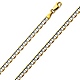 3.5mm 14K Two Tone Gold Flat Mariner Chain Necklace 16-24in thumb 0