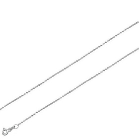 0.7mm 14K White Gold Micro Rolo Link Chain Necklace 16-30in
