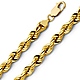 7mm 14K Yellow Gold Men's Diamond-Cut Rope Chain Necklace thumb 0