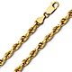 6mm 14K Yellow Gold Men's Diamond-Cut Rope Chain Necklace Heavy 20-26in thumb 0