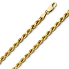 4mm 14K Yellow Gold Men's Diamond-Cut Rope Chain Necklace - Heavy 20-30in