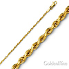 1mm 14K Yellow Gold Diamond-Cut Rope Chain Necklace 16-24in