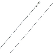 1.5mm Platinum Micro Rolo Link Chain Necklace 16-20in