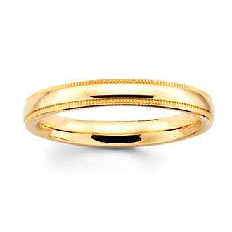 3mm Benchmark Comfort Fit Milgrain Yellow Gold Band