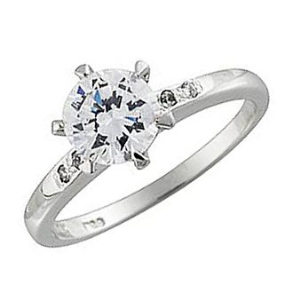 Chic 14K White Gold CZ Engagement Ring - Size 13 INACTIVE