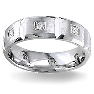7mm Diamond Wedding Band 14K White Gold 0.40 TCW