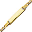 3mm 14K Yellow Gold Figaro Link Rectangle ID Bracelet - Children or Women