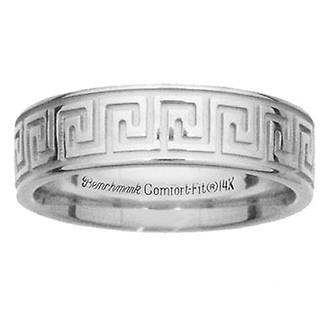 6mm Greek Key Comfort Fit Ring