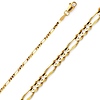 2mm 14K Yellow Gold Figaro Link Chain Necklace 16-24in