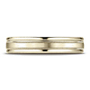 4mm 14k Yellow Gold Milgrain Satin Comfort Fit Band