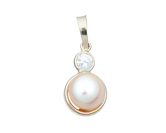 Pink Pearl CZ Charm